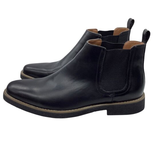 Deer Stags Rockland Memory Foam Black Faux Leather‎ Chelsea Boots Men 11 NWOT